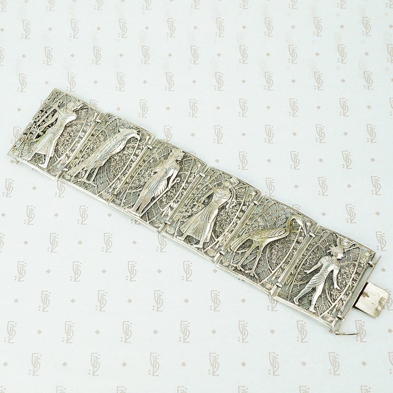 830 silver egyptian revival bracelet