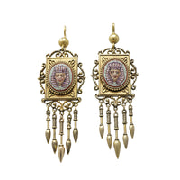egyptian revival micro mosaic earrings