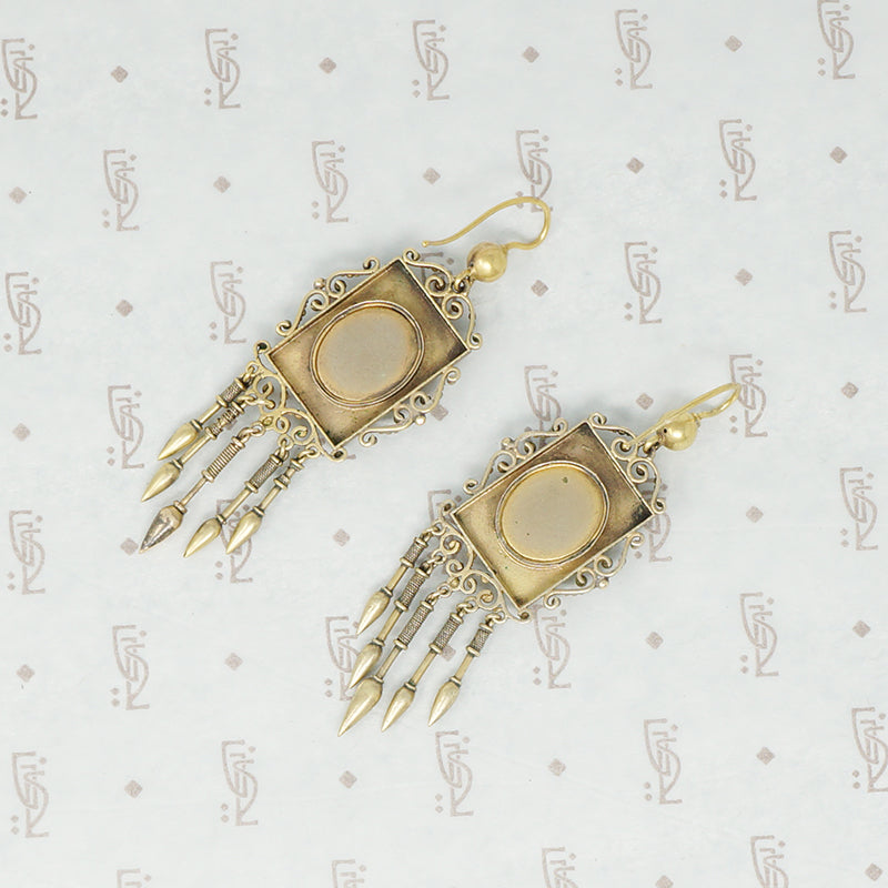 egyptian revival micro mosaic earrings back