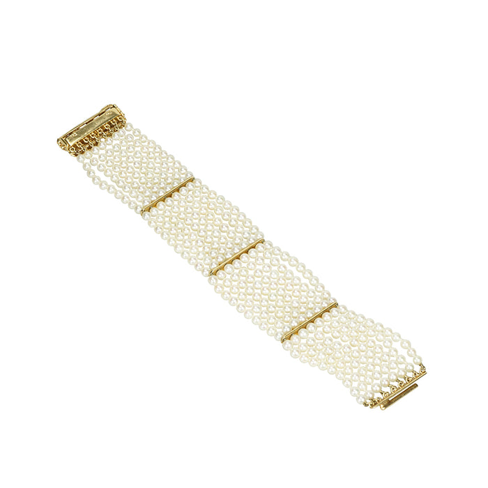 Luxurious Mid Century Cultured Pearl and 14k Gold Bracelet