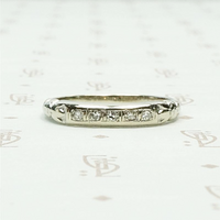 Tulip Detail White Gold & Diamond Wedding Band
