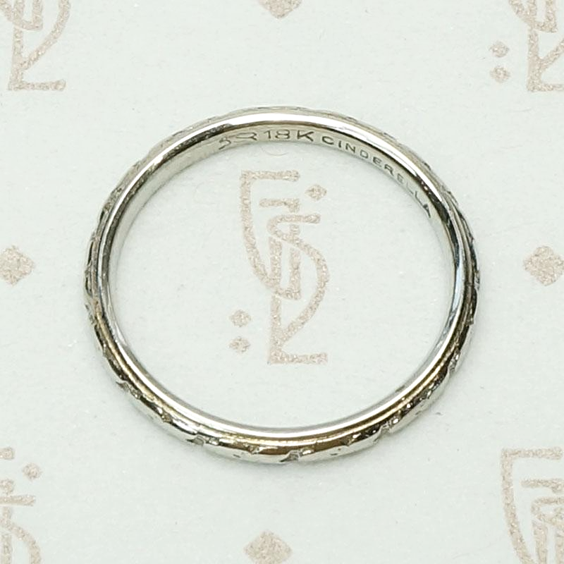 Cinderella Soft Floral Band in White Gold