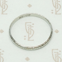 Art Deco Arrow Band in White Gold