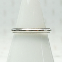 Vintage Half Round Platinum Band with Milgrain Edge