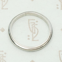 Vintage Half Round Platinum Band with Milgrain Edge