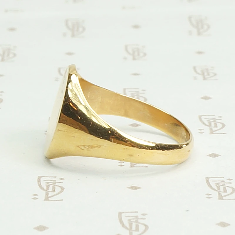 Decadent High Carat Gold Signet Ring