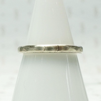 Dimpled & Brushed White Gold Wedding Band