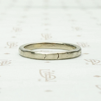 Dimpled & Brushed White Gold Wedding Band