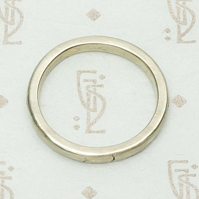 Dimpled & Brushed White Gold Wedding Band