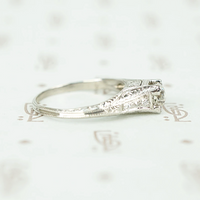 Exquisitely Engraved Art Deco Diamond Engagement Ring
