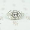 Lovely Details Low Profile Diamond Art Deco Ring