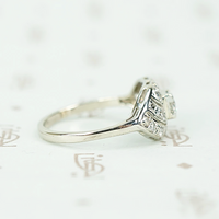 Lovely Details Low Profile Diamond Art Deco Ring