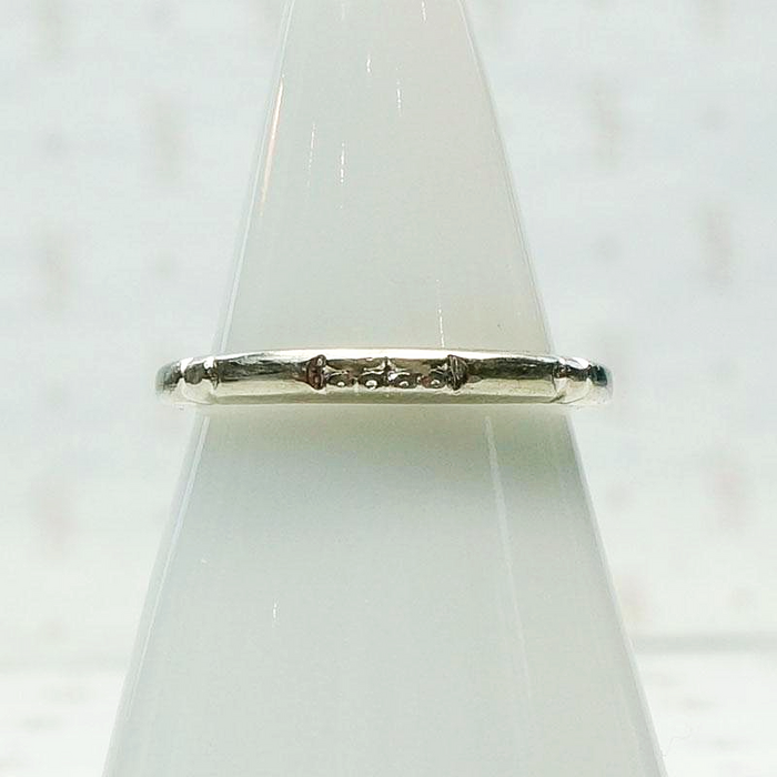 Engraved Vintage White Gold Wedding Band