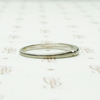 Engraved Vintage White Gold Wedding Band