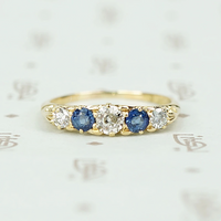 Romantic Edwardian Diamond and Sapphire Band