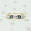 Romantic Edwardian Diamond and Sapphire Band