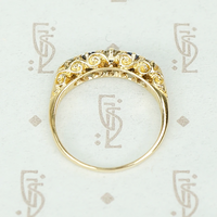 Romantic Edwardian Diamond and Sapphire Band