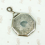 Octagon shaped sterling silver elgin locket