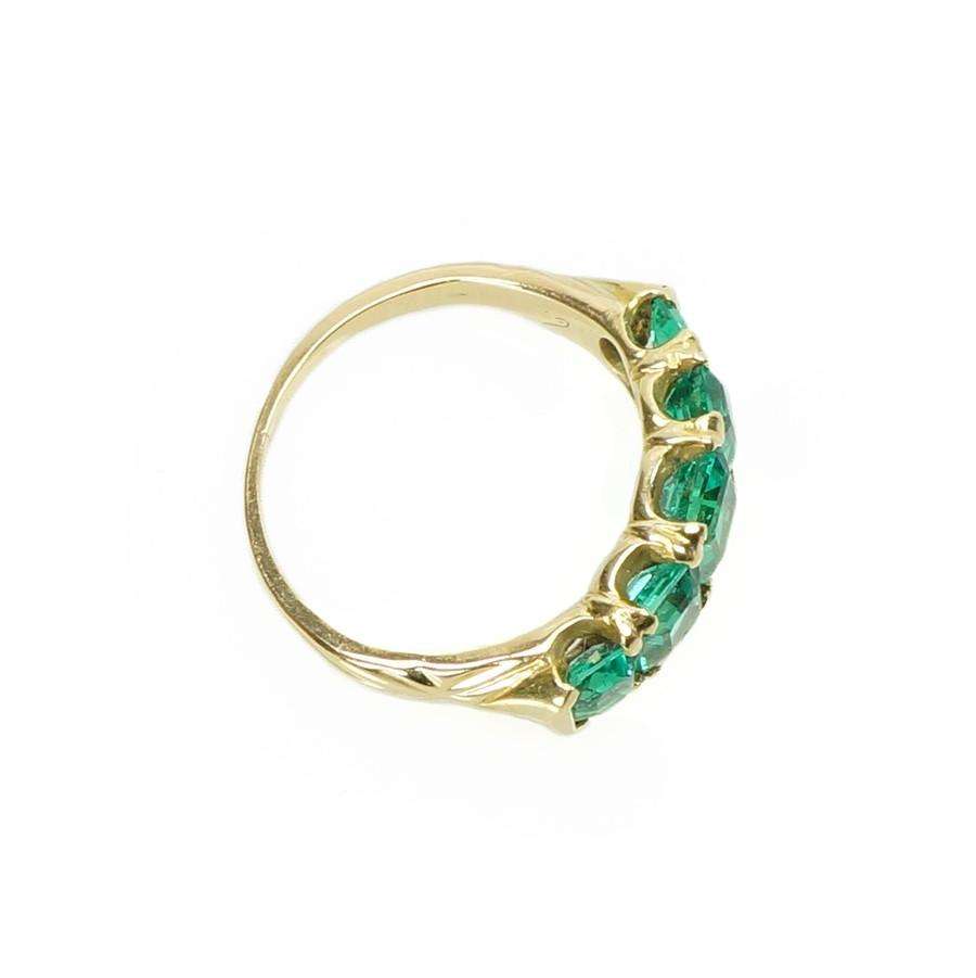 A Victorian Step Cut Emerald Band in 18k