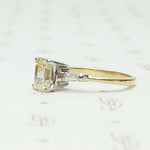 Classic and Unique Emerald Step Cut Diamond Ring
