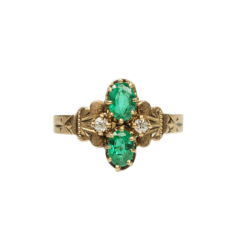Victorian Emerald and Diamond Ring