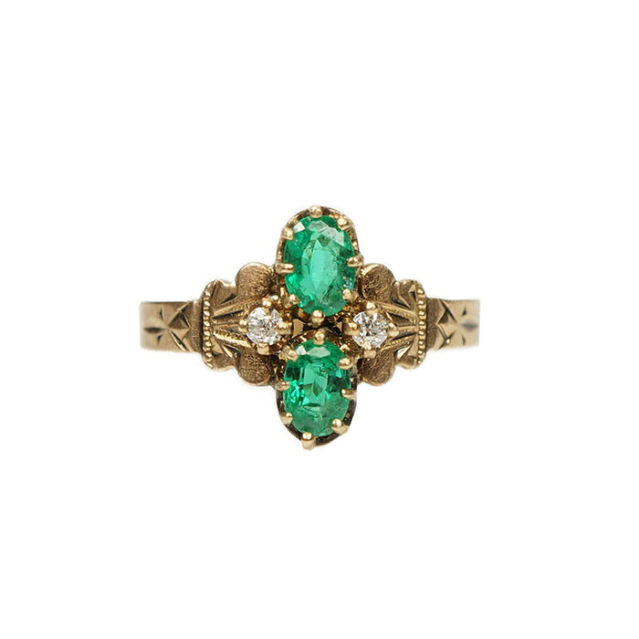 Victorian Emerald and Diamond Ring
