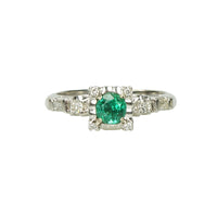 Vintage 1940's Emerald Engagement Ring