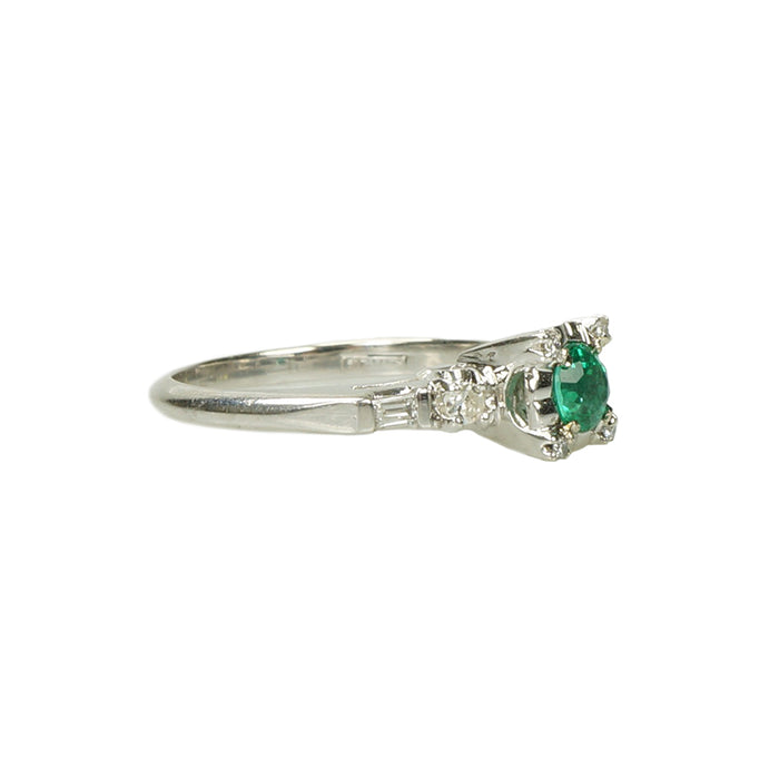 Vintage 1940's Emerald Engagement Ring