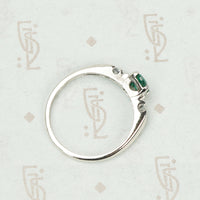 Emerald and Diamond Platinum Engagement Ring