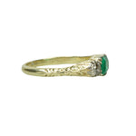 Emerald and Old Mine Diamond Ring
