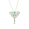 Belle Epoque Platinum diamond and emerald pendant