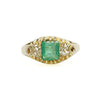 Vintage Victorian Emerald and Mine Cut Diamond Ring