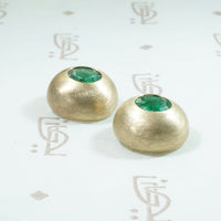 Gold Dome Emerald Statement Studs