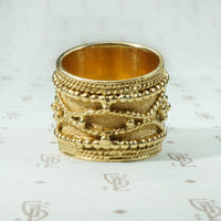 Cabochon Emerald 18k Gold Cigar Band