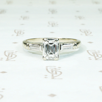 Elegant Emerald Cut Diamond Vintage Engagement Ring