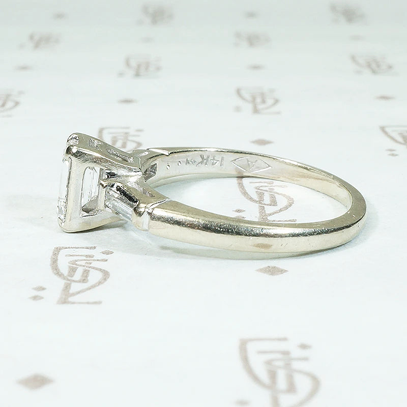 Elegant Emerald Cut Diamond Vintage Engagement Ring
