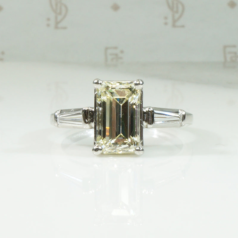 1940's Emerald Cut Diamond Engagement Ring