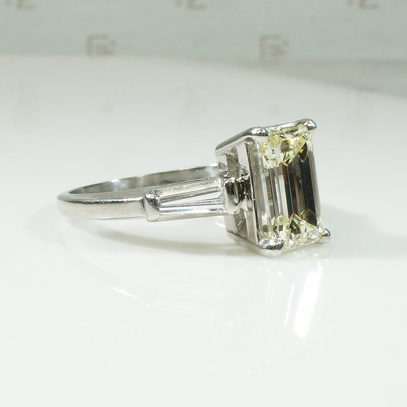 1940's Emerald Cut Diamond Engagement Ring