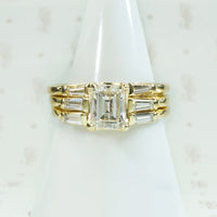 Emerald Cut Diamond Wedding Set