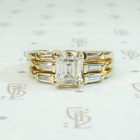 Emerald Cut Diamond Wedding Set