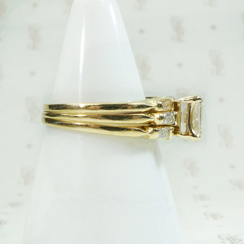 Emerald Cut Diamond Wedding Set