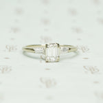 Vintage Emerald Cut Diamond Wedding Set