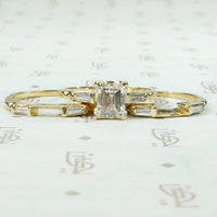 Emerald Cut Diamond Wedding Set