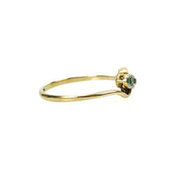 Edwardian 15ct Yellow Gold Emerald and Diamond Ring