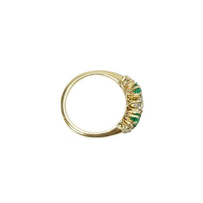 Antique Diamond and Emerald Gold Ring