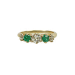 Antique Diamond and Emerald Gold Ring
