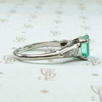Green Beauty Emerald and Diamond Engagement Ring