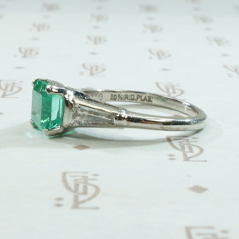 Green Beauty Emerald and Diamond Engagement Ring