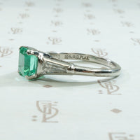 Green Beauty Emerald and Diamond Engagement Ring