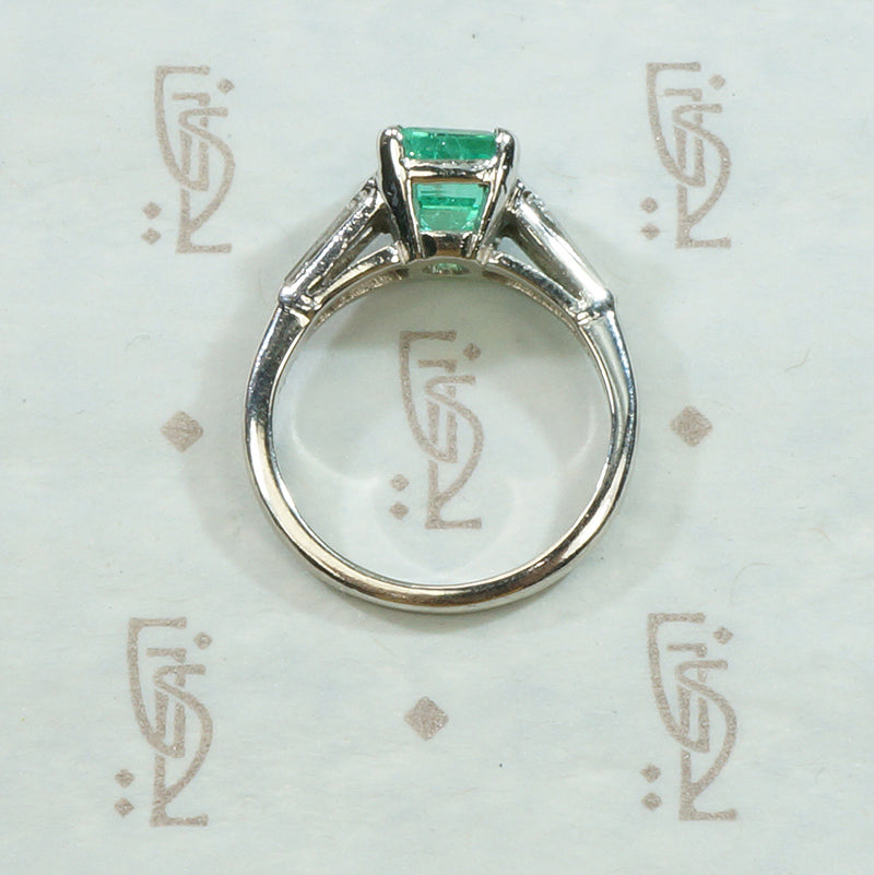 Green Beauty Emerald and Diamond Engagement Ring